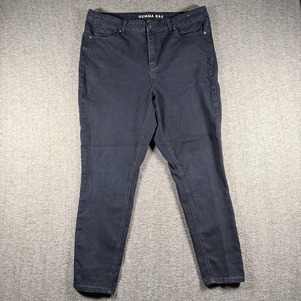 Gemma Rae Jeans Womens 18W Black High Rise Skinny Stretch Denim Jhett Dark Wash